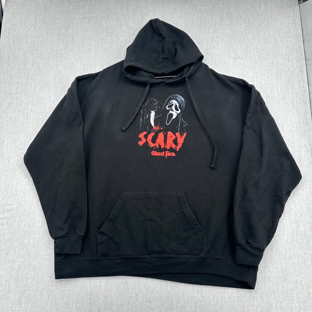 Ghostface Hoodie Mens 3XL Black Scary Slasher Horror Graphic Bioworld Pullover
